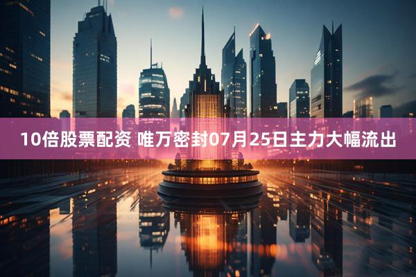 10倍股票配资 唯万密封07月25日主力大幅流出